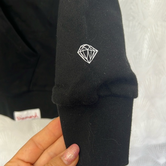 NEW DIAMOND SUPPLY CO. men's reflection hoodie in black NWT unisex pull on - Picture 3 of 13